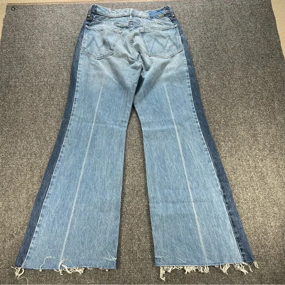 MOTHER The Tux Sidestepper Sneak Fray Double Stacked Jeans Size 28 Made In USA - Picture 8 of 10